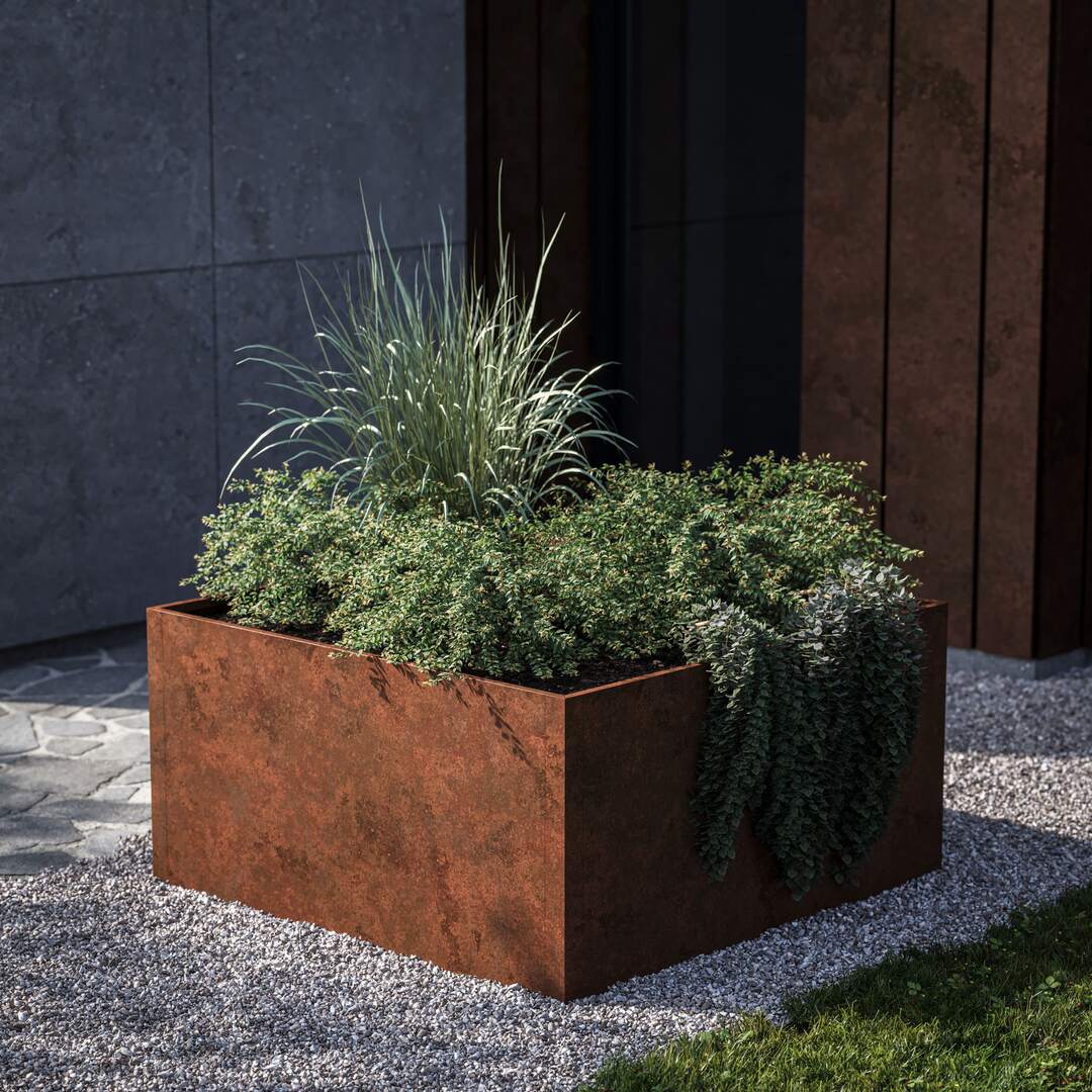 Modulopbyggede - Kvadratisk højbede i corten stål