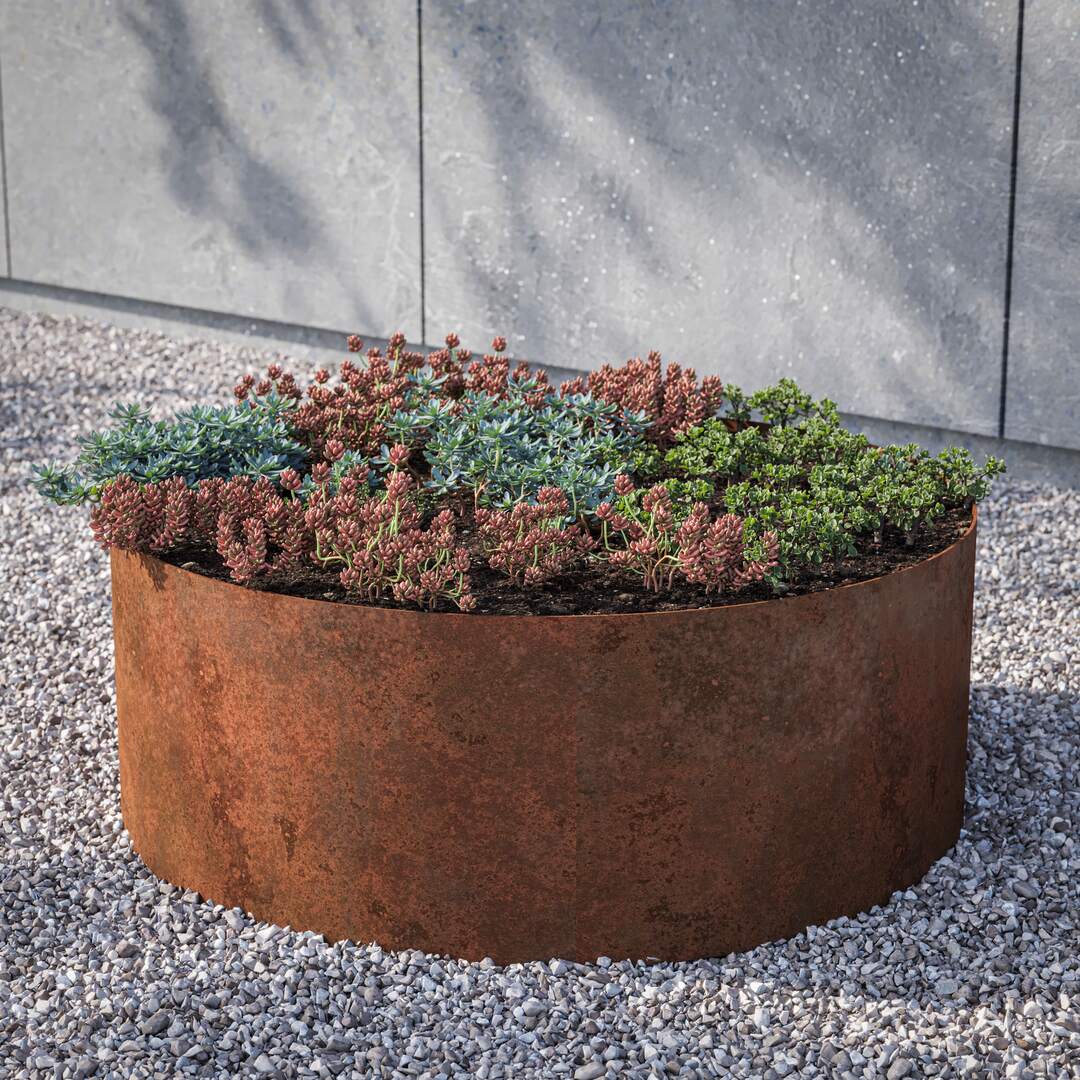 Runde højbede i corten stål