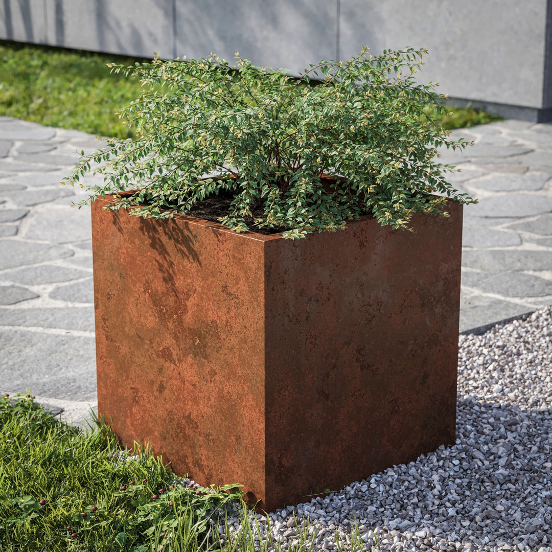 Fuldsvejst Corten Højbed Kvadratisk