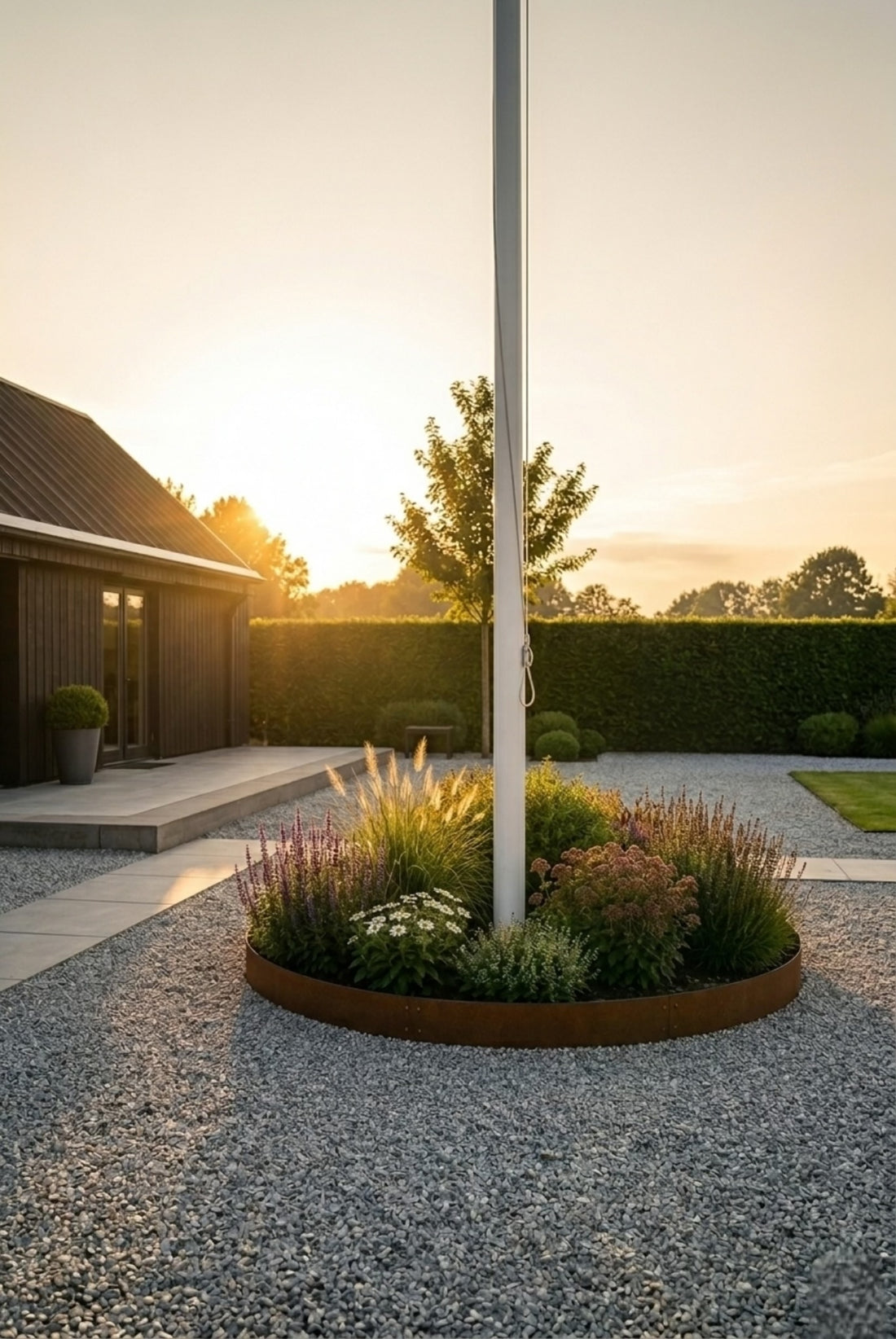 Specialmål : Bedcirkel i 3 mm corten stål - med samlebeslag