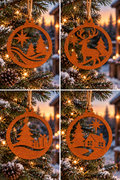 Juleophæng i cortenstål, til udendørs julepynt.