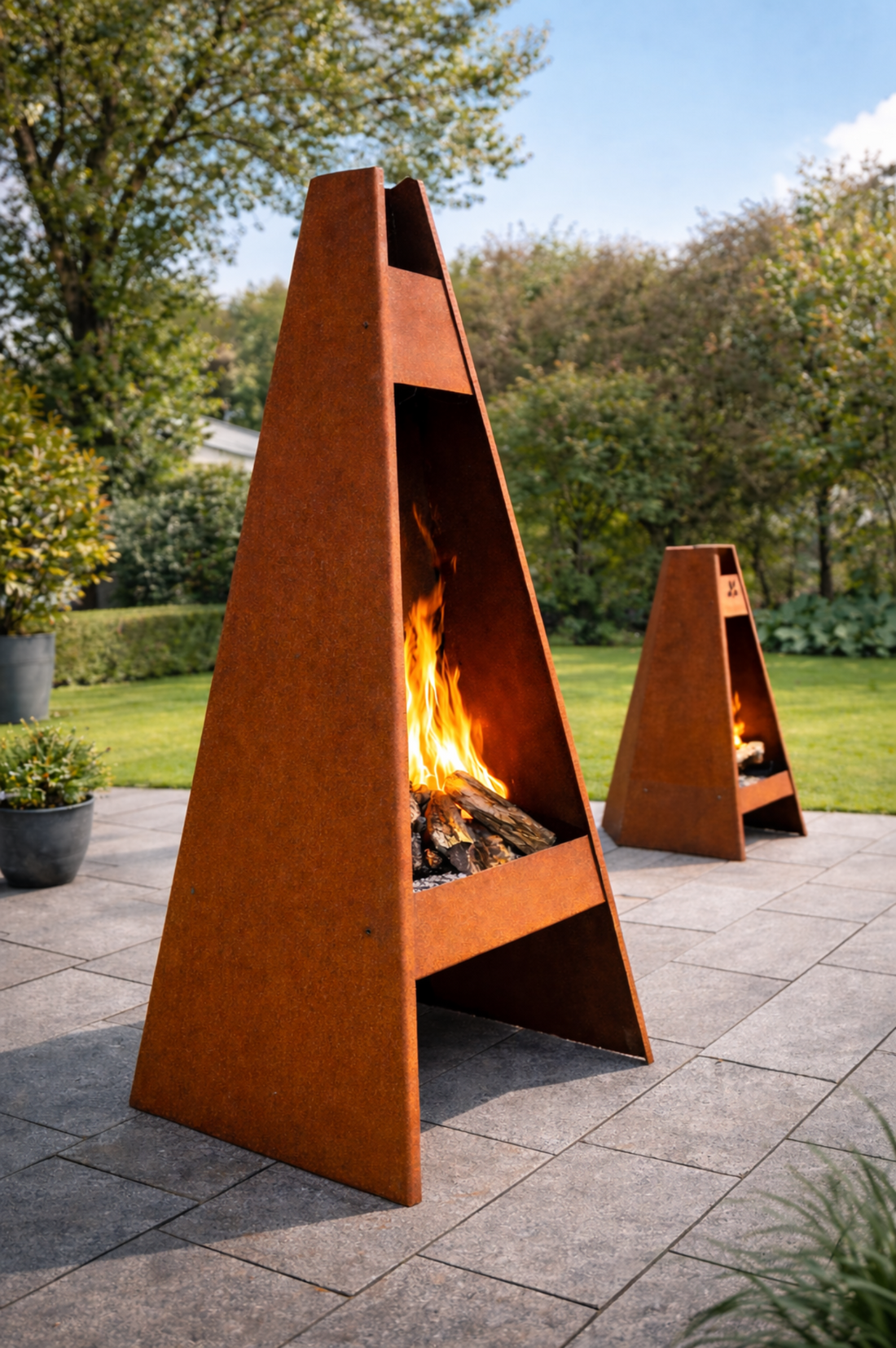 Terrassepejs i corten stål